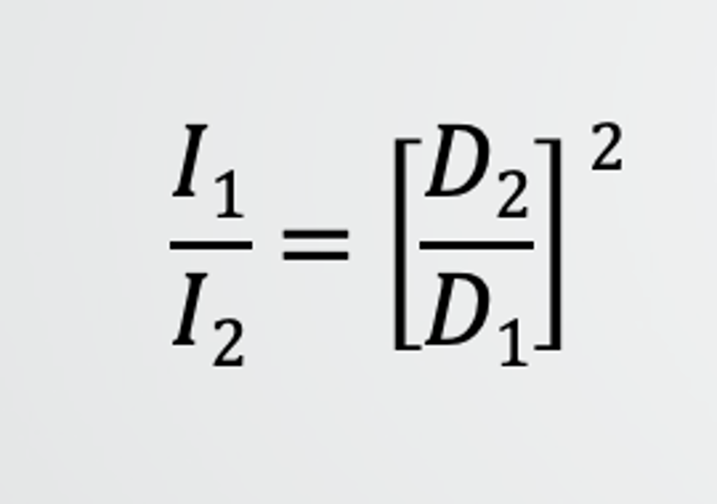 <p>The radiation Intensity is inversely proportional to the square of the distance.</p><p>The "I" can interchanged to dosage (grays. millagrays, etc) and exposure</p>