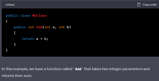 A function is a method that performs a specific task and returns a value (or nothing, in the case of a void method). Functions in C# are typically defined using the `return` keyword to indicate the value that the function should return