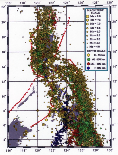 <p><span>Seismicity of the Philippines</span></p><p>-shallow earthquakes are the most destructive</p><p>-most stable part of the Philippines is Palawan</p>