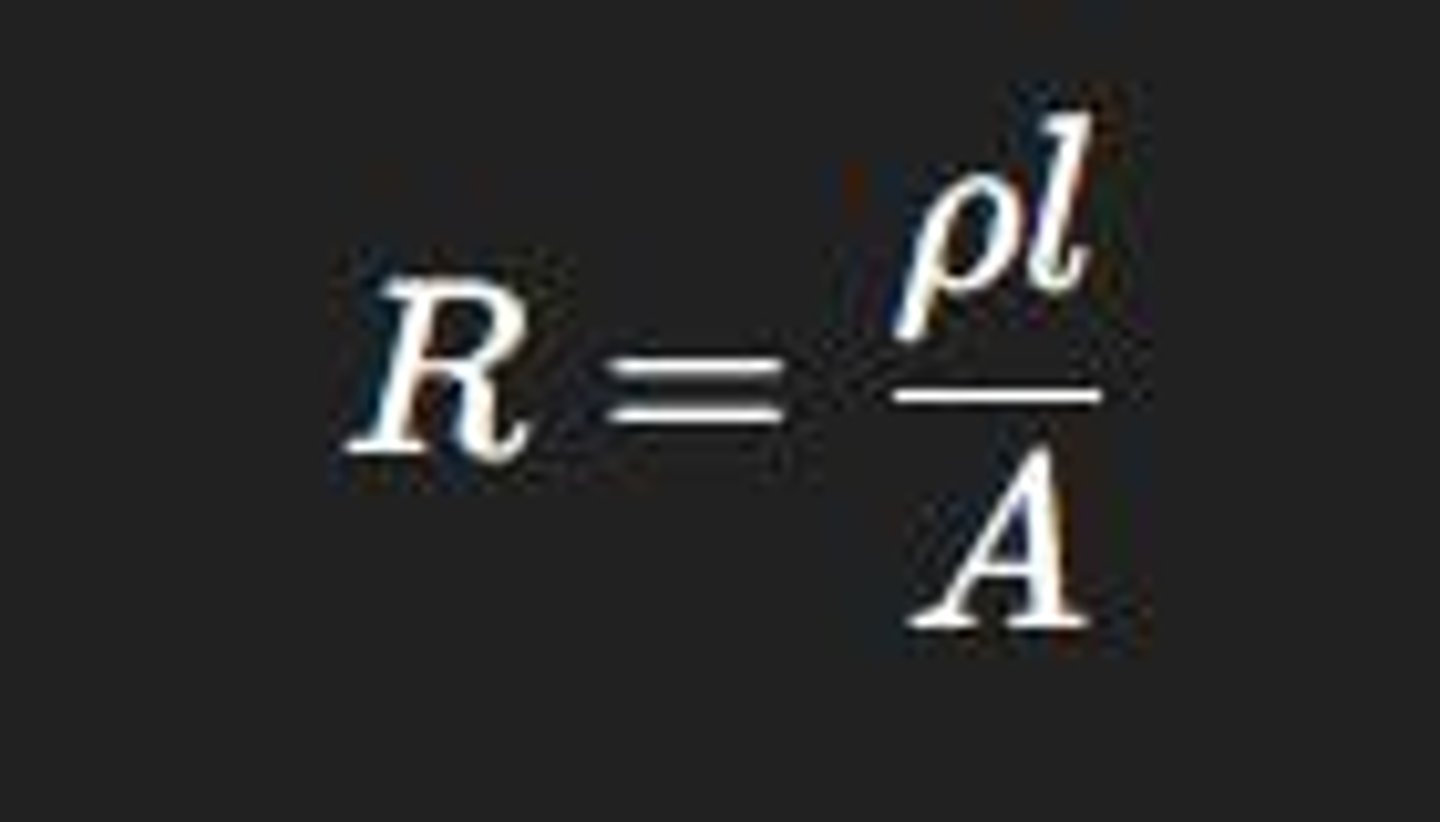 <p>ρ = resistivity, l = length, A = cross-sectional area.</p>