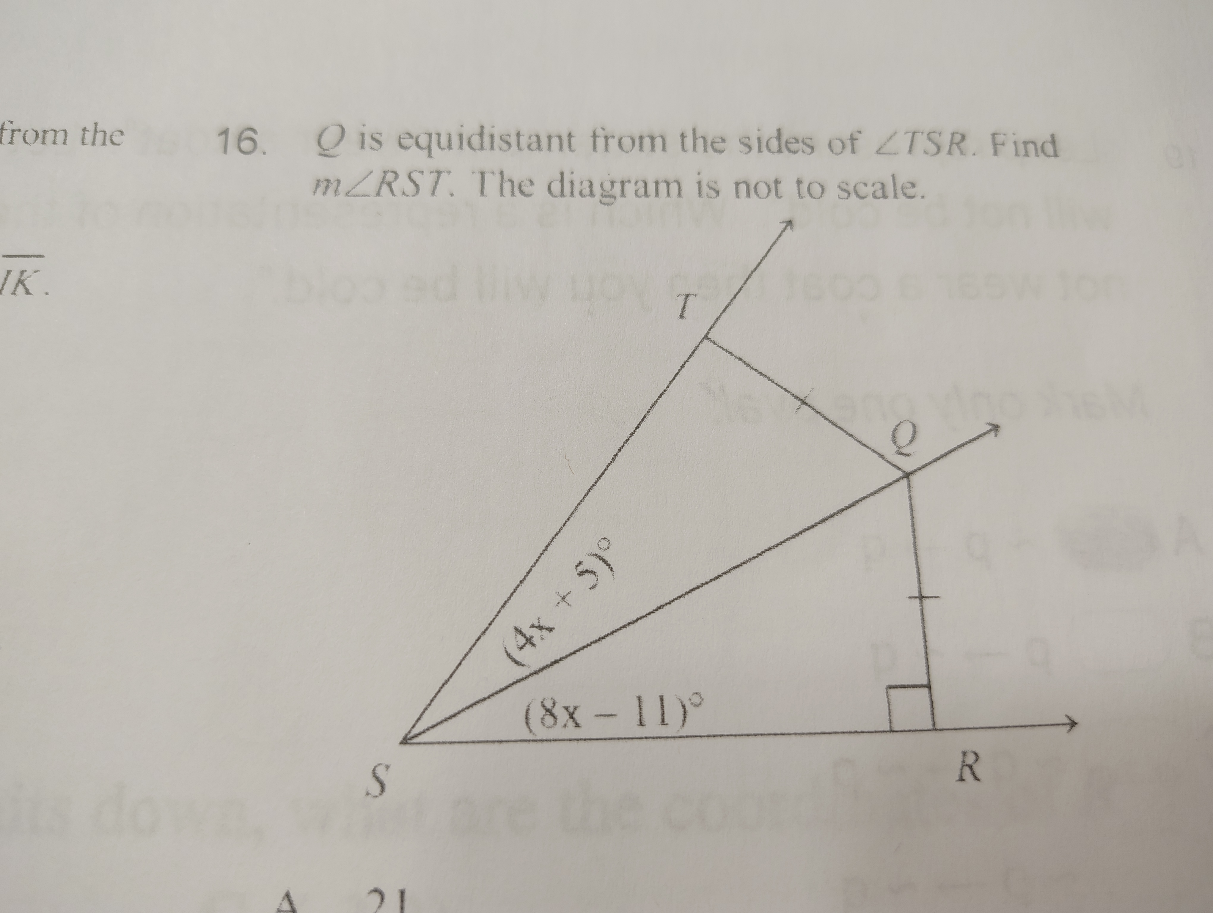 <p>Find m&lt;RST</p>