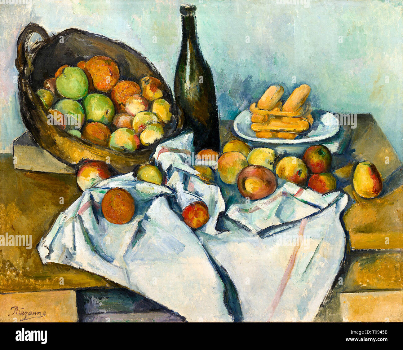 <p><em>Still Life with Basket of Apples</em>,</p><p> Paul Cézanne,</p><p> Post-Impressionism</p>