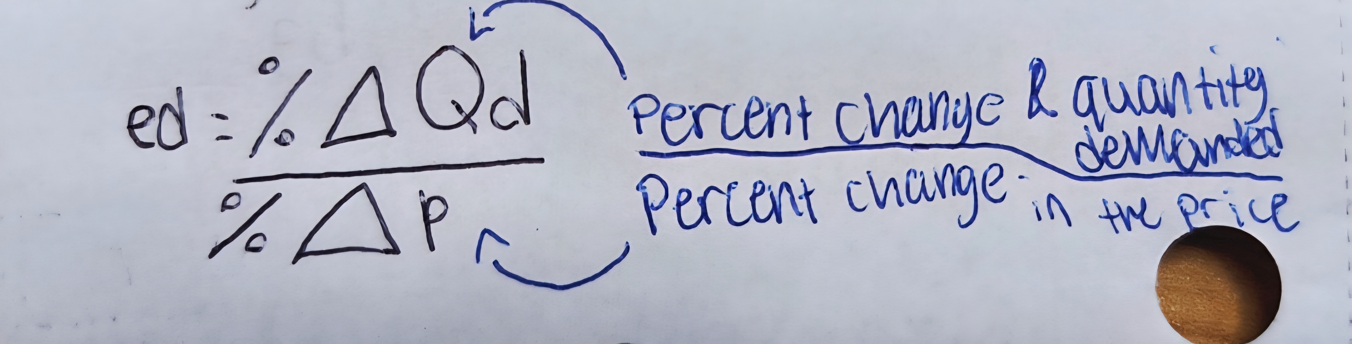 <p>The percentage change formula calculates the change in a value relative to its original value, expressed as a percentage. It is commonly used in economics to determine changes in price, quantity, or other variables. </p>