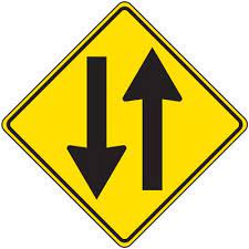 You are leaving a one-way road and entering a two-way road. Stay to the right.