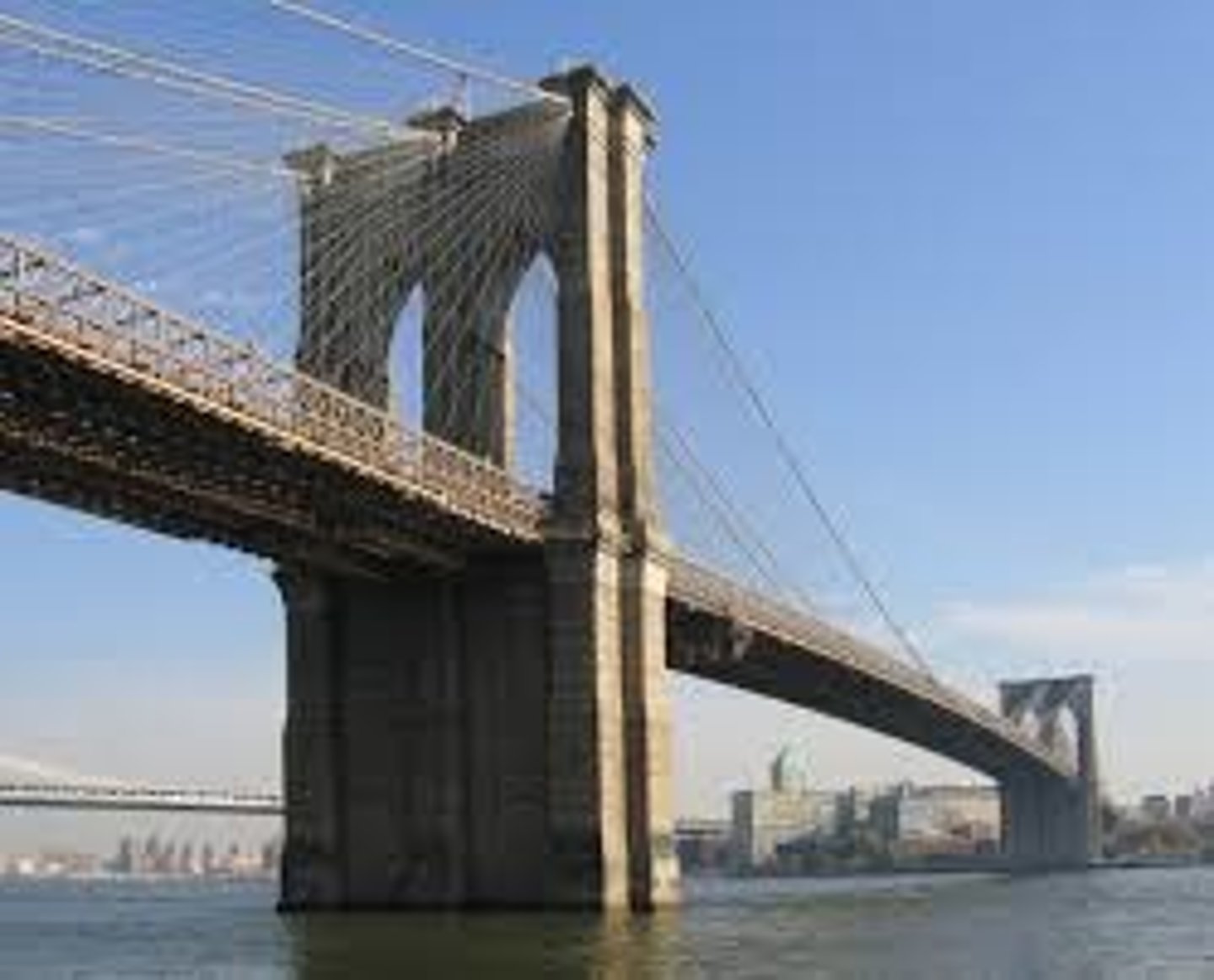 <p>1869-83, New York</p><p>suspension bridge by tension</p>