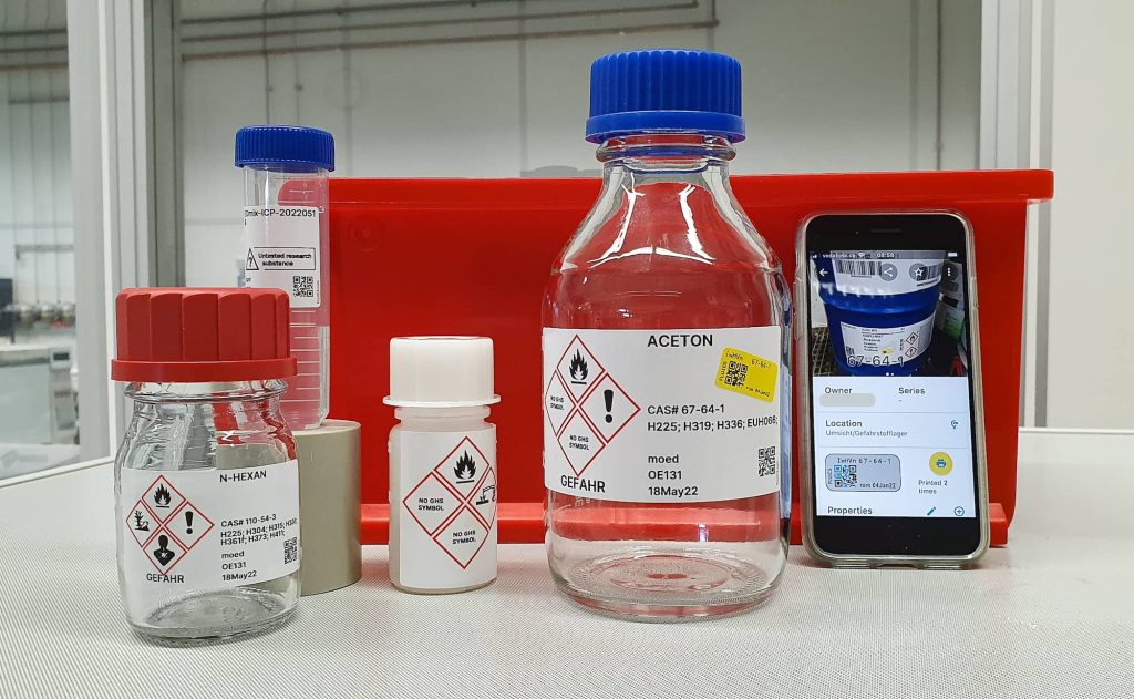 <p><span style="color: green;"><strong>The process of clearly marking all containers with relevant information, including contents, hazards, and handling instructions, to ensure safety and compliance in a laboratory. </strong></span></p>