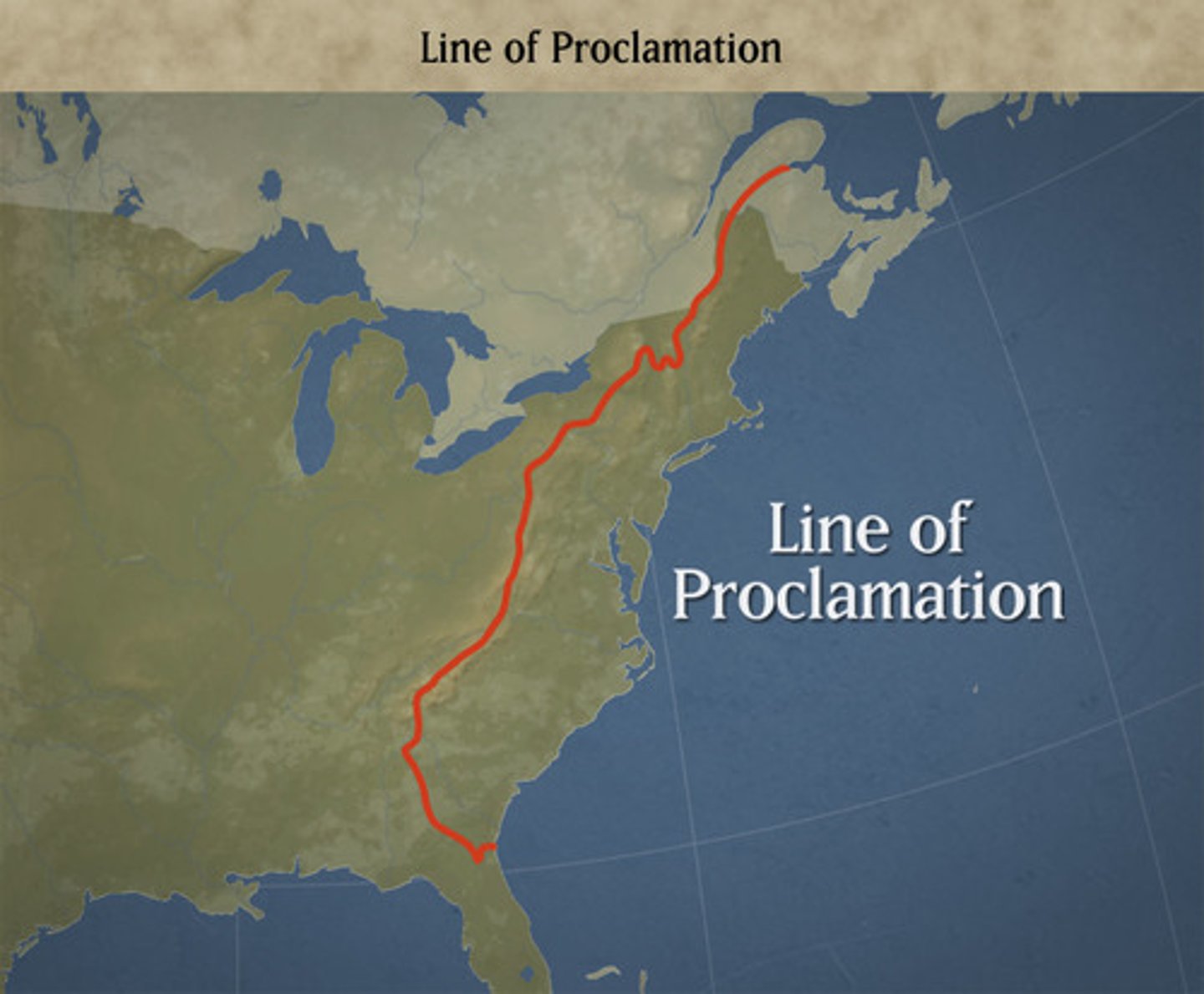 <p>British proclamation preventing American colonists from moving west into the American frontier. Passed after Pontiac's Uprising. Angered colonists.</p>