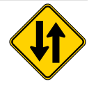 <p>Two-Way Traffic Ahead sign</p>