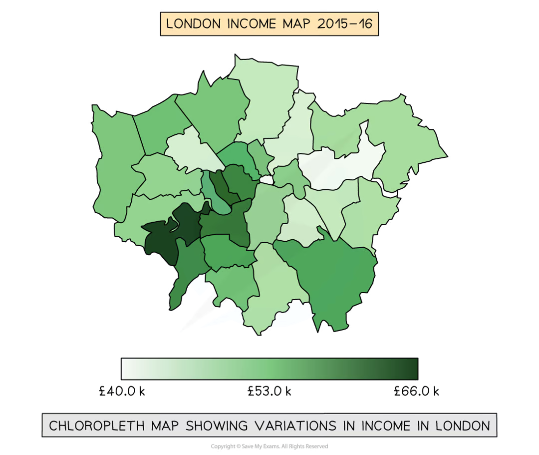 <ul><li><p>Gives clear visual impression of the changes over space</p></li><li><p>Shows a large amount of data</p></li><li><p>Groupings are flexible</p></li></ul><p></p>