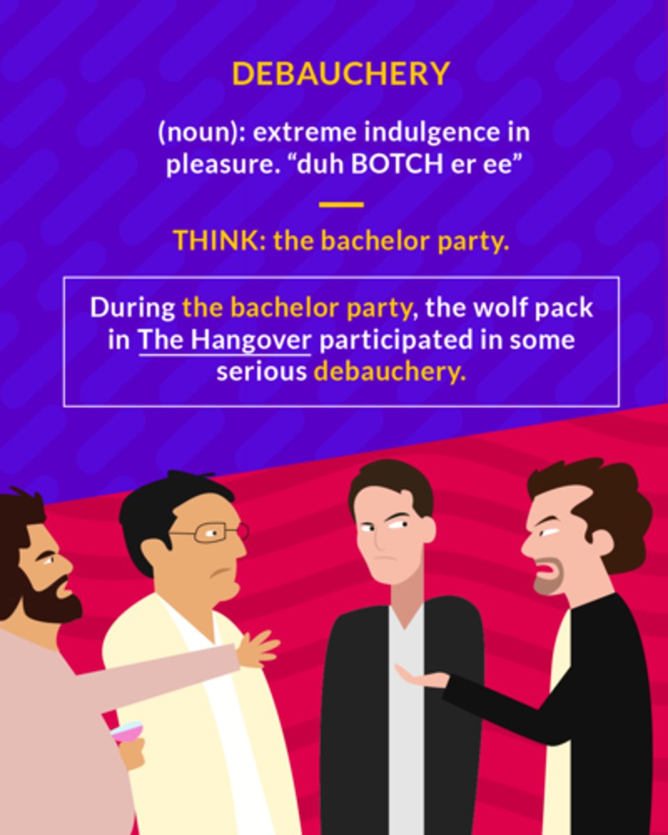 <p>excessive indulgence in sensual pleasures</p><p>(noun) extreme indulgence in pleasure</p>