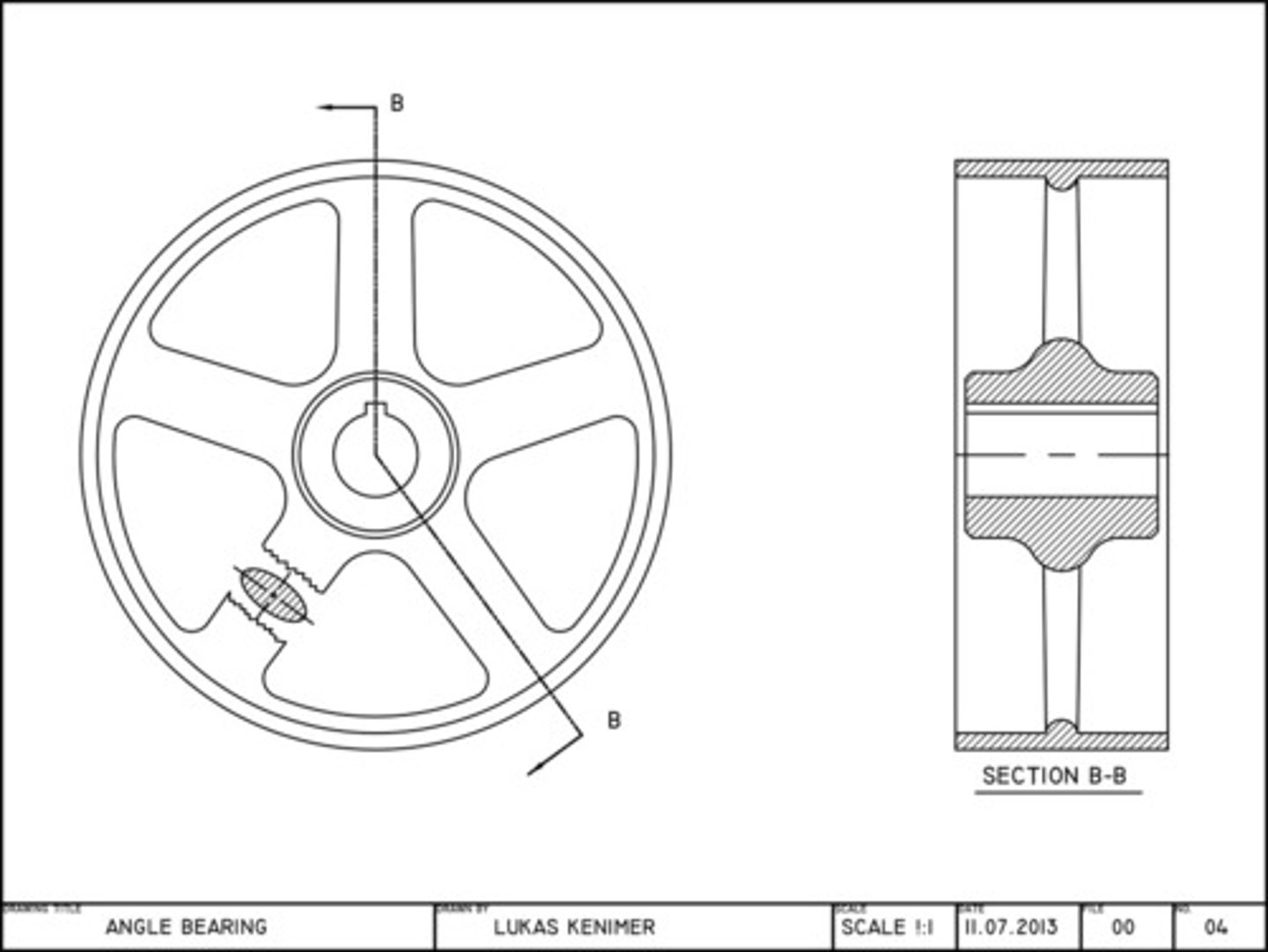<p>A special type of section view that allows you to clearly show details of a section created at an angle. Commonly used on models that have rotational symmetry.</p>