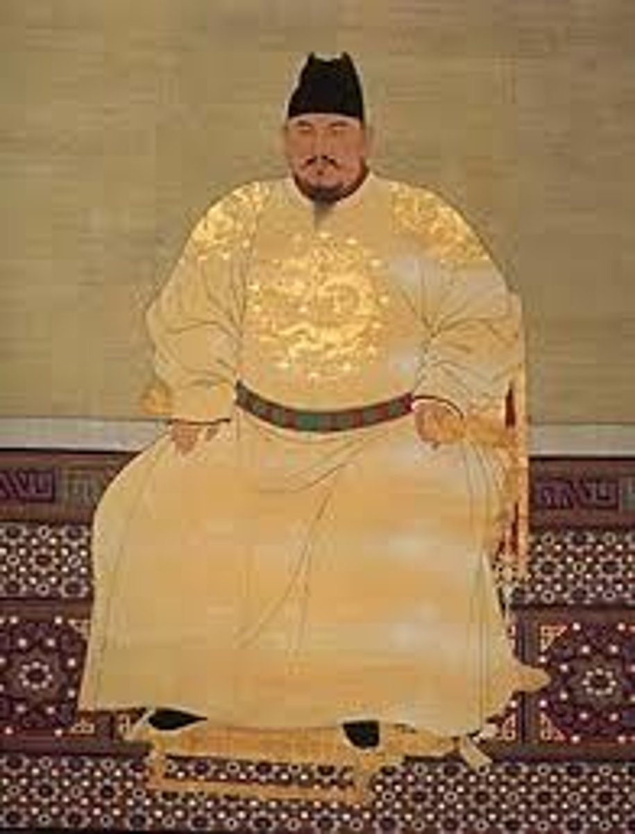 <p>First Ming emperor from 1368 to 1398; originally of peasant lineage; drove out Mongol influence; restored position of scholar gentry.</p>