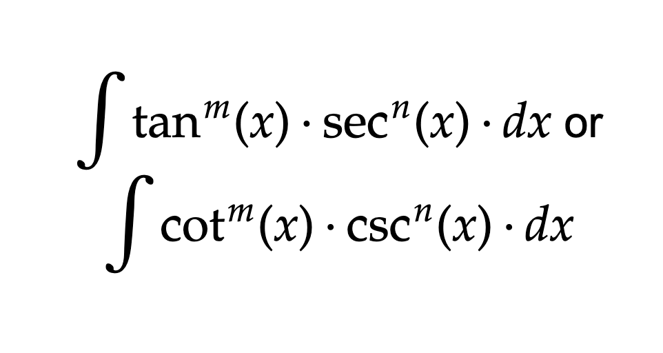 <p>Form 3 of Trig Integrals</p>