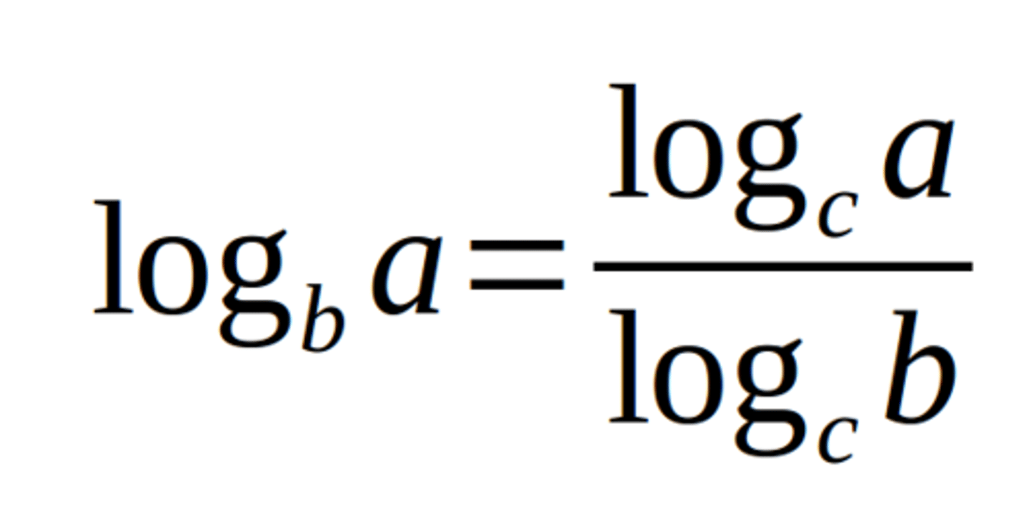 <p>logb𝑏 a = [logc𝑐 a] / [logc𝑐 b]</p>