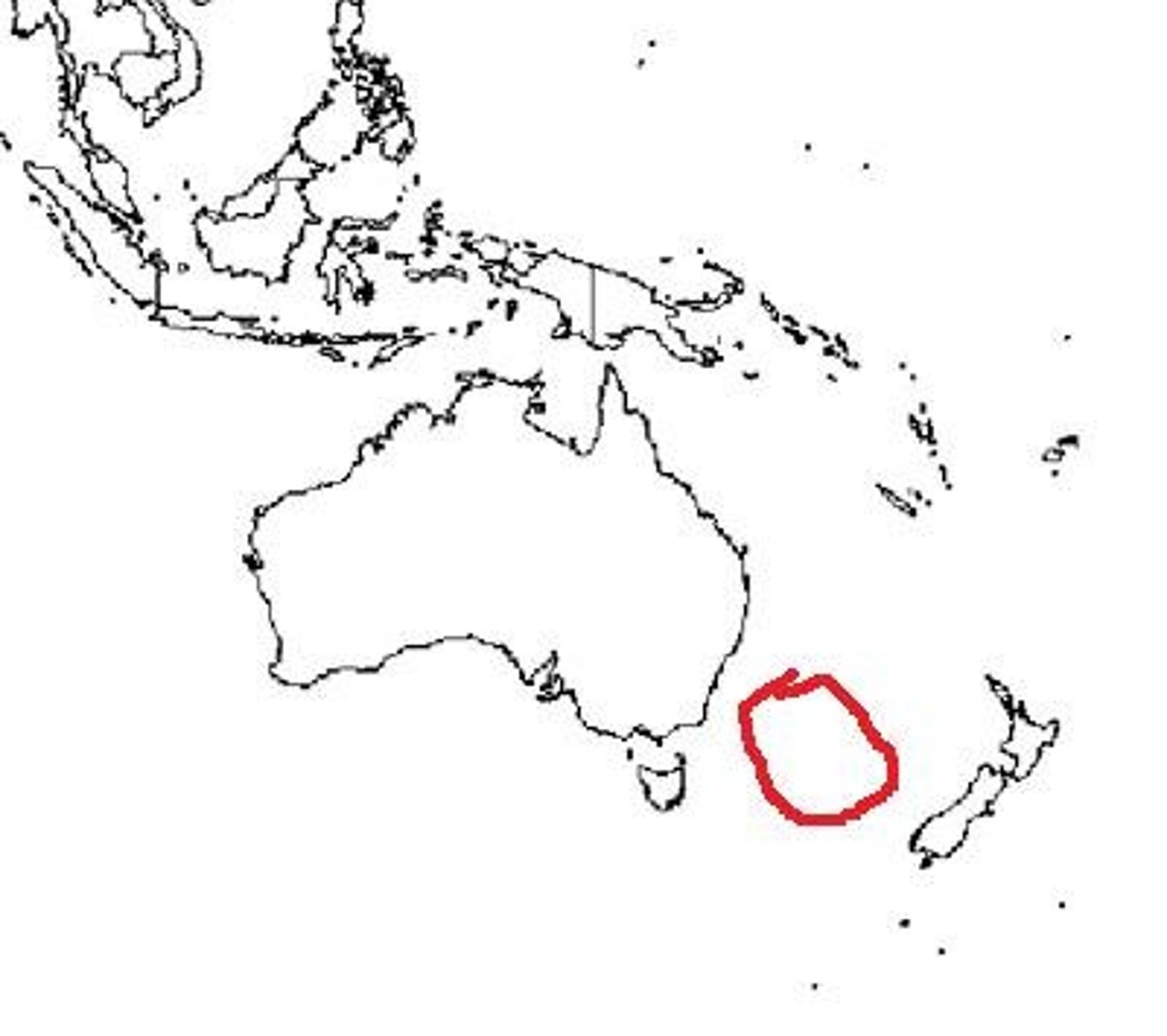 <p>A body of water located between Australia and New Zealand.</p>
