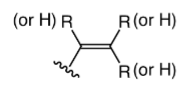 <p>double bonded carbon, each with 2 additional bonds</p>