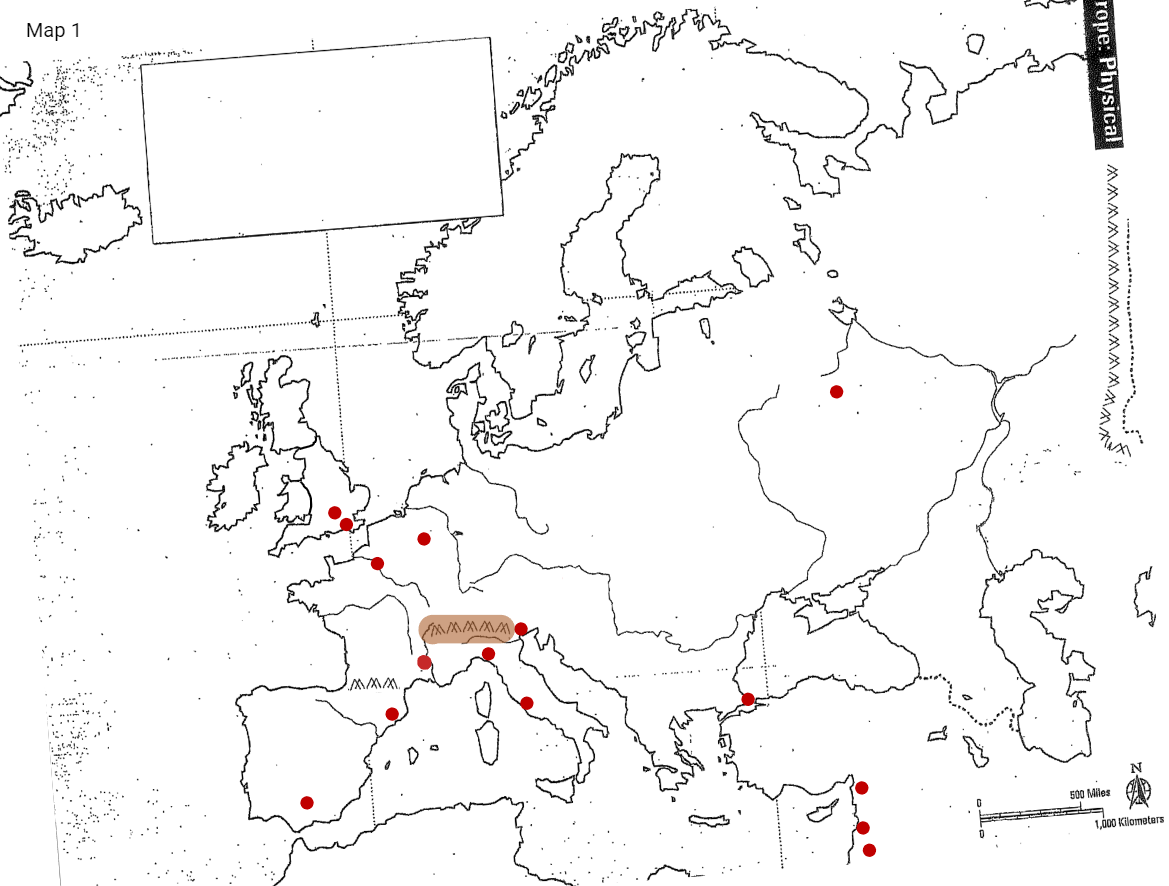 <p>above italy</p>