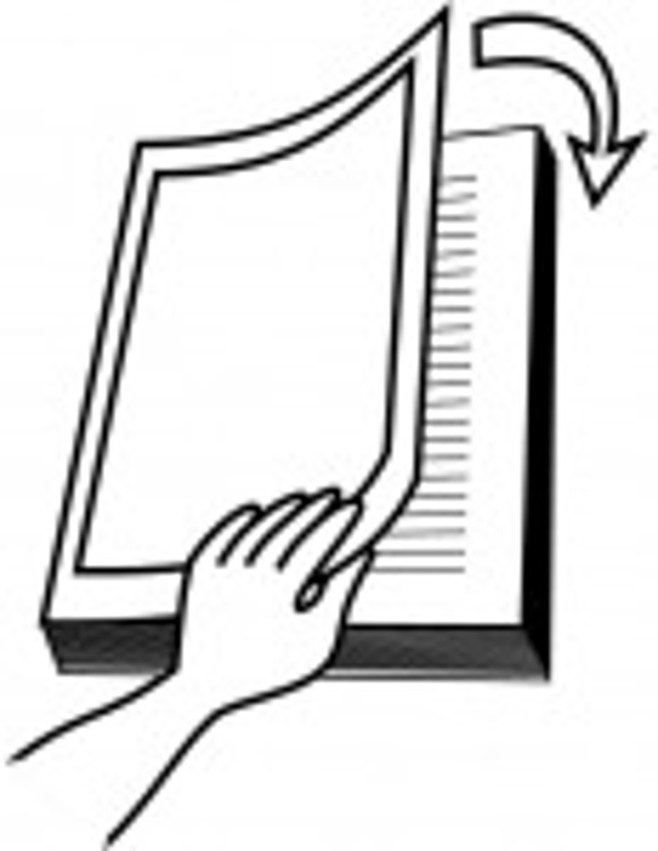 <p>Turn a page so that the other side is towards you (Lật trang)</p>