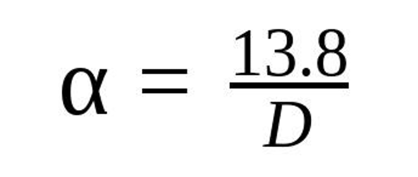 <p>RP = 13.8 / diameter in cm.</p>