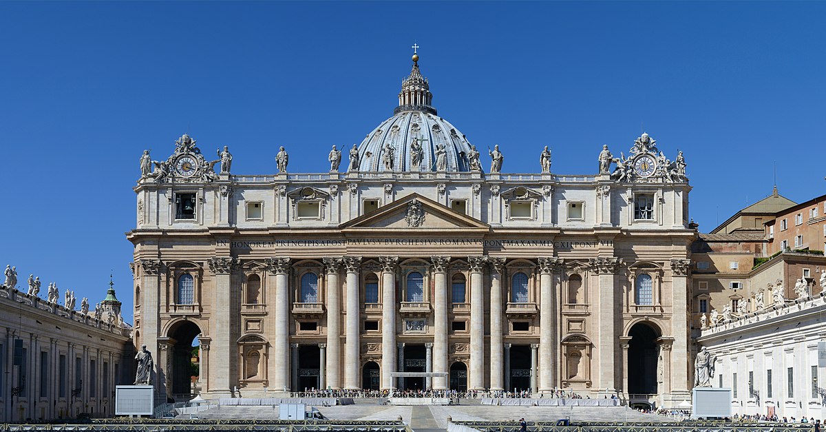 <ul><li><p>Pope Julius II&nbsp;</p></li><li><p>1506-1612</p></li><li><p>Rome</p></li><li><p>not completed until 17th Century</p></li></ul><p></p>