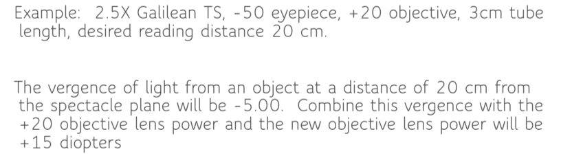 <p>INCREASE tube length</p><ul><li><p>Add objective power to object vergence</p></li><li><p>add both new distances (f1 and f2)</p></li></ul><p></p>