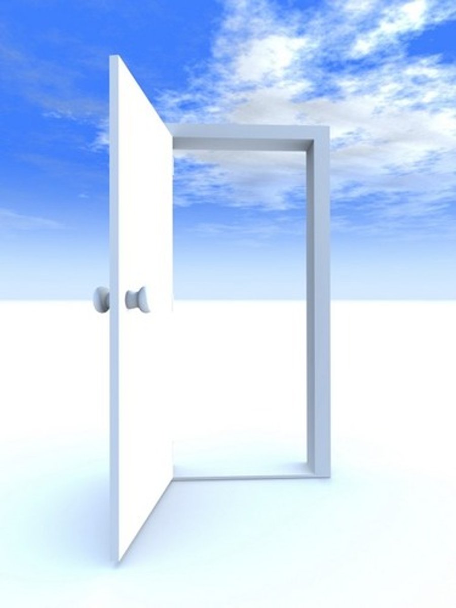 <p>The door is ___.</p>