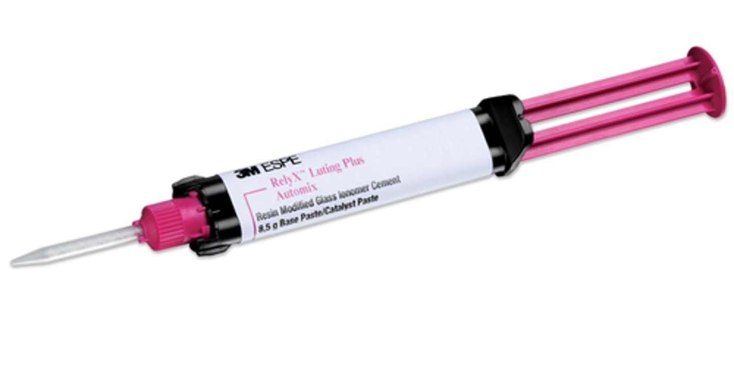 <p>Most commonly used/most popular cement used today!!</p><p>Example:</p><p>RelyX Luting Plus</p>