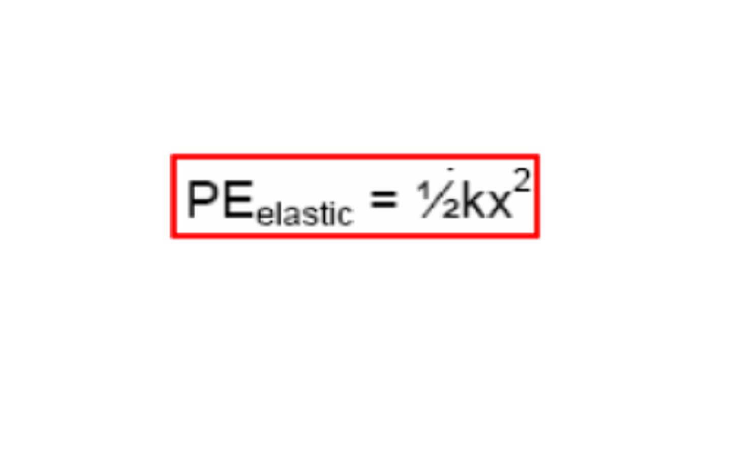 <p>PEs = 1/2 k x^2</p><p>PEs = Potential energy of a spring</p><p>x = displacement</p><p>k = spring constant</p><p>Struggling to keep your MCAT equations straight? Simply conquer the 100 most important equations using Andrew's 100 Most Essential Equations Mastery Course @ https://mcatselfprep.com/course/andrews-equation-mastery-course/</p>