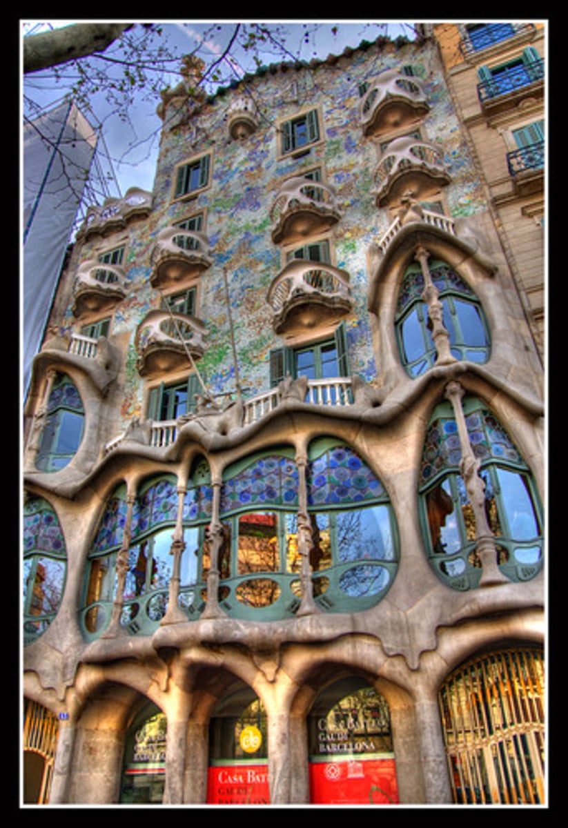 <p>A building in the center of Barcelona. It was designed by <strong>Antonio Gaudí </strong>who stands out as the inventor of a highly personal vocabulary of flowing curves and unusual decorative details. This building included a new façade of <span style="color: red"><strong>complex bonelike </strong></span>forms with a fantastic roof line and, for some apartments, remarkable interiors.</p>