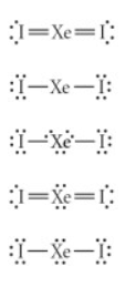 <p>Choose the best Lewis structure for XeI2.</p>