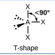 <p>trigonal bipyamidal, T-shaped</p>