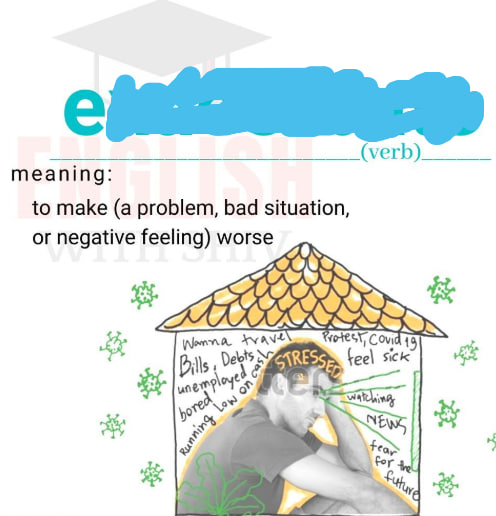 <p><em>= Making a problem or situation worse than it was before.</em></p><p></p><p>Work with a nutritional professional to recognise areas that <strong><mark data-color="green" style="background-color: green; color: inherit">may be ex____ing your stress</mark></strong></p><p><strong><mark data-color="green" style="background-color: green; color: inherit">ex____ a problem / the situation / symptoms /&nbsp;health issues / stress</mark></strong></p><p><strong><mark data-color="green" style="background-color: green; color: inherit">ex____the conflict</mark></strong></p><p></p>