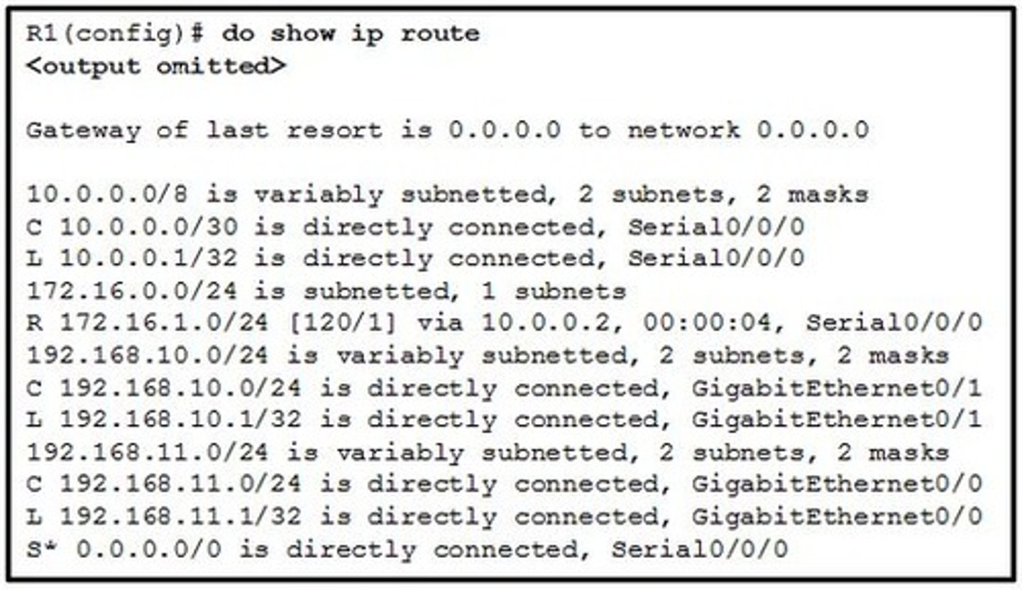 <p>ip route 172.16.1.0 255.255.255.0 s0/0/0 121</p>