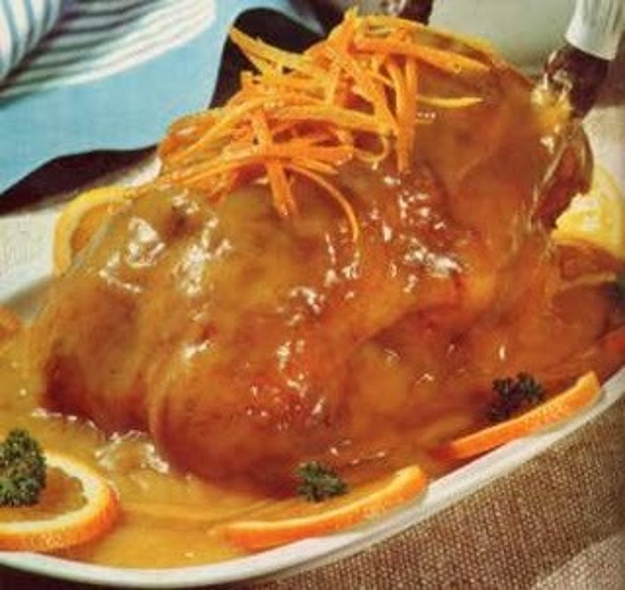 <p>duck with orange sauce</p>