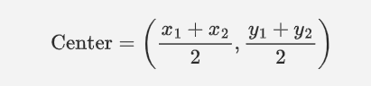 <p>where <em>(x<sub>1</sub>, y<sub>1</sub>)</em> and <em>(x<sub>2</sub>, y<sub>2</sub>)</em> are the endpoints of the diameter.</p>