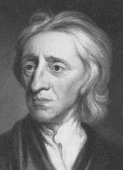 <p>English philosopher who advocated the idea of a &quot;social contract&quot; in which government powers are derived from the consent of the governed and in which the government serves the people; also said people have natural rights to life, liberty and property.</p>
