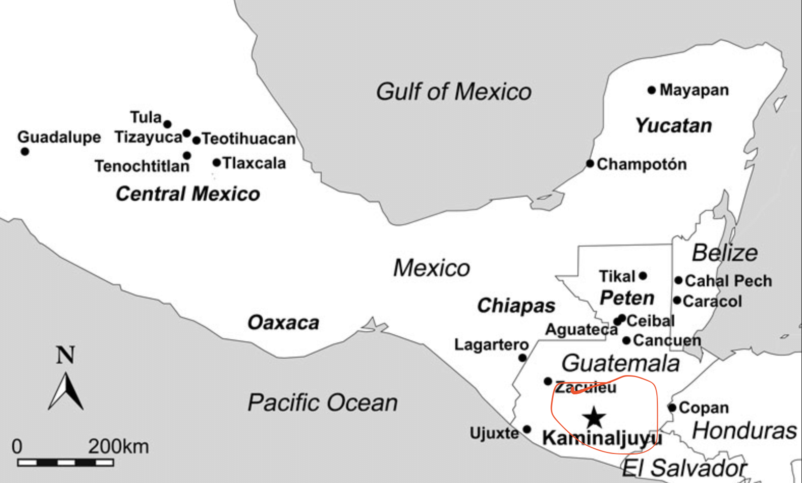 <p>most prominent Maya ceremonial center of the classical period located on the site of modern Guatemala City</p>