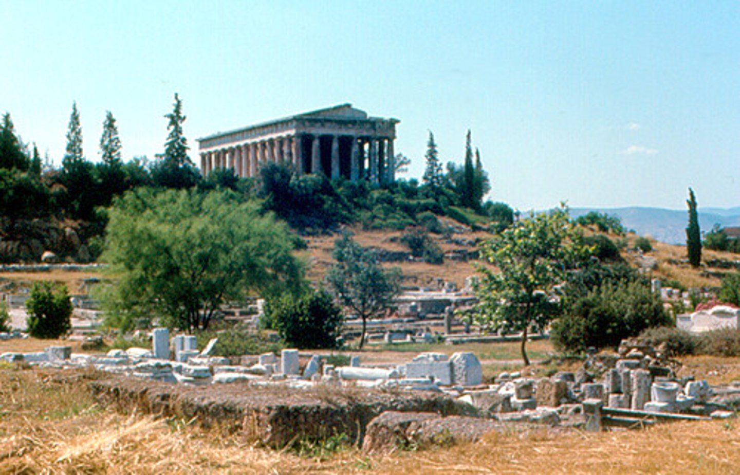 <p>a marketplace where Greek people gathered</p>