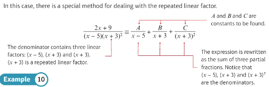 by having 2 separate fractions for each repeated root