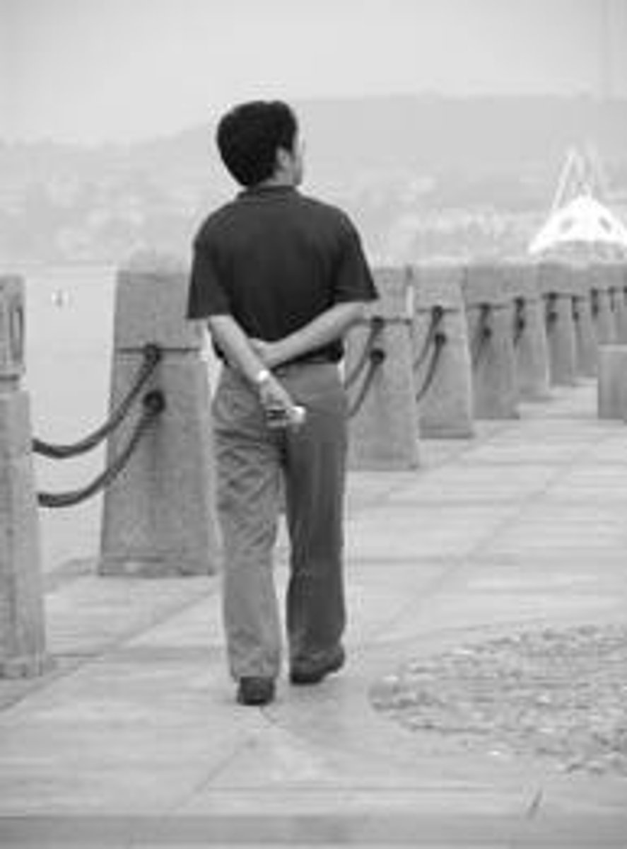 <p>walk in a slow, relaxed manner, without hurry or effort, often in no particular direction</p>