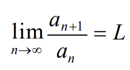<p>Jeigu eilutes nariai teigiami ir egzistuoja riba, tai </p><p>eilute konverguoja kai L &lt; 1</p><p>eilute diverguoja kai L &gt; 1</p><p>Jei L = 1 tai negerai parinktas pozymis</p>