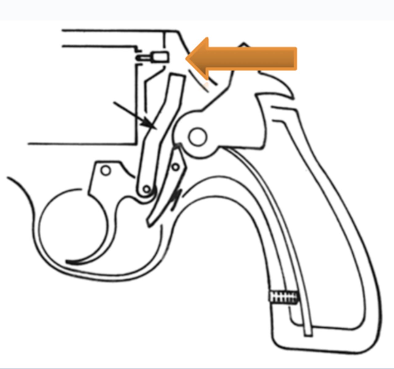 <p>Strikes the primer, which ignites the gunpowder</p>