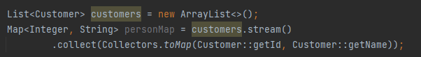 <p>Using <code>Collectors.toMap()</code></p>