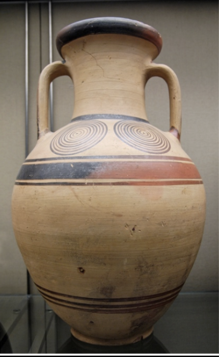 <p><span style="background-color: transparent; font-family: "EB Garamond", serif;"><span> for olive oil, pottery evolved and the pots sspread across large parts of the world during the change from Bronze to Iron, Although some people call the time after the Myceaneans the Dark age, others call it the Pro-geometric age based on the pots</span></span></p>