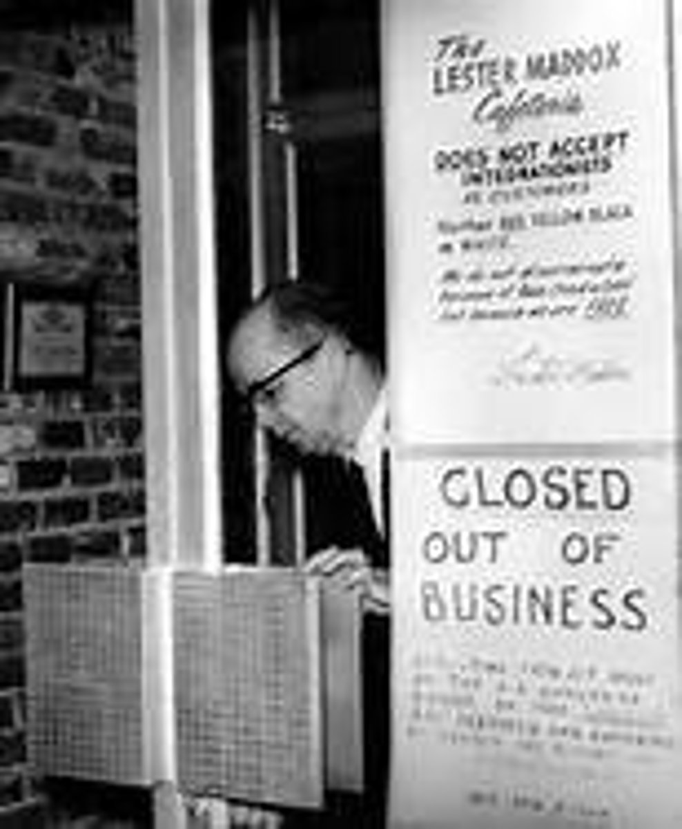 <p>He ran a restaurant in Atlanta, Georgia. He closed the restaurant refusing to serve African Americans. He was later elected governor.</p>