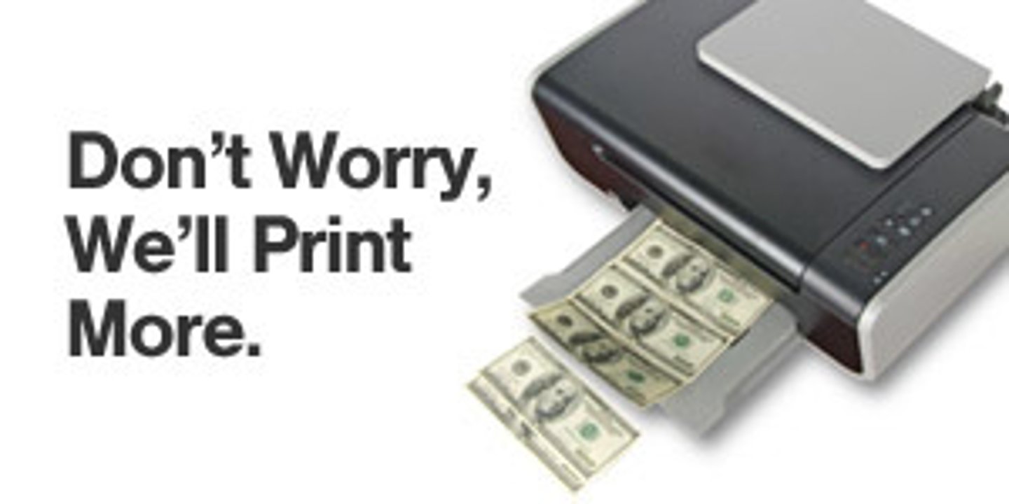 <p>The devaluation of currency due to an increase in the money supply.</p>