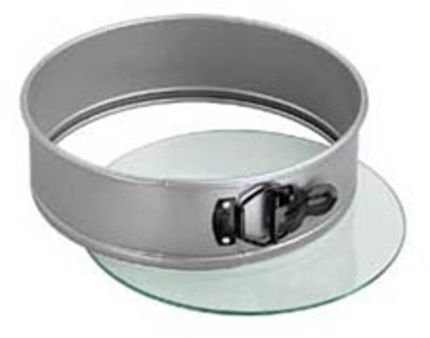 <p>A two-part, springloaded baking pan. The bottom piece and ring are secured with a spring to hold the bottom in place. Once an item is baked, the pastry chef can release the spring to make it easy to remove the cake from the pan.</p>