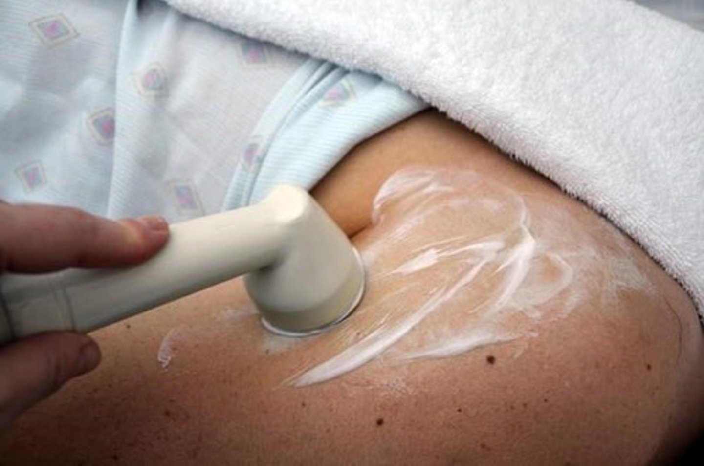 <p>ultrasound waves delivering medicated under the skin to relieve pain and decrease edema</p>