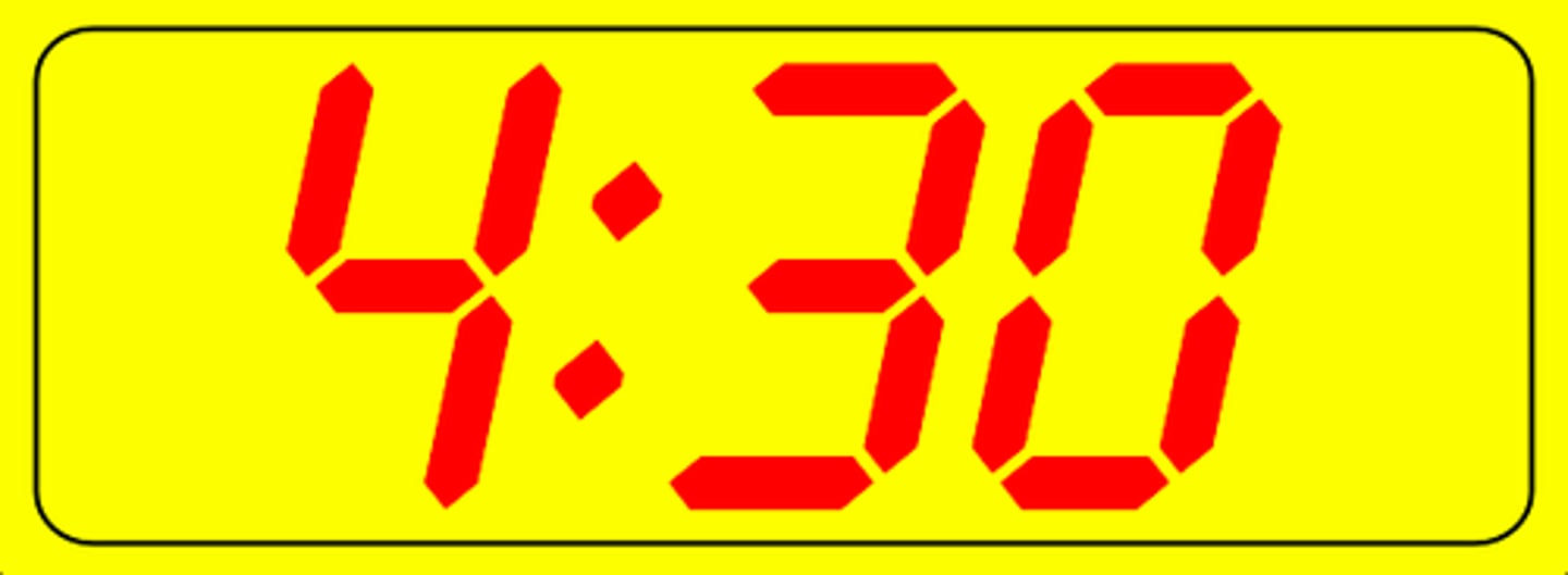 <p>It's 4:30</p>