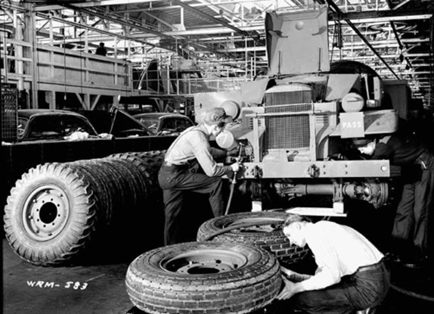 <p>In a factory, a product is moved from worker to worker, with each person performing a single task in the making of the product.</p>